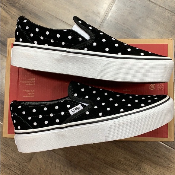 ••VANS CLASSIC SLIP ON Platform Suede Polka Dot WM - Picture 4 of 16